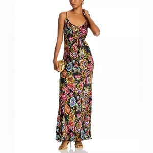 Johnny Was - Gigianna Black Multicolor Floral Maxi slip Dress